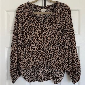 Zadig & Voltaire Black and Tan Leopard Blouse